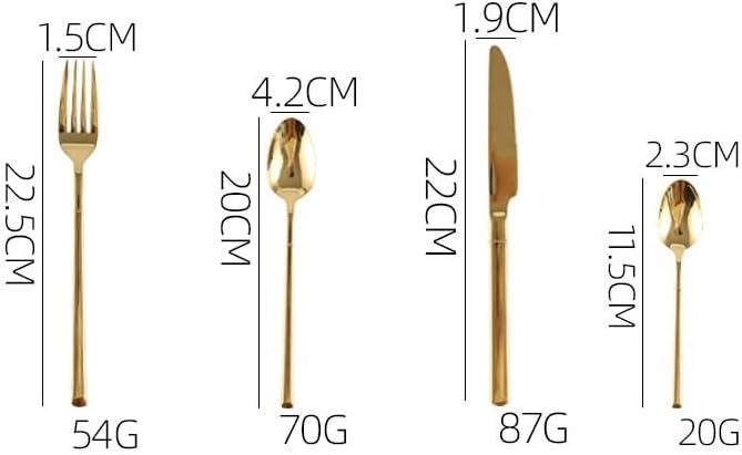 Gold Stainless Steel Cutlery Set, 16-Piece Flatware for 4, Durable 304 Stainless Steel Forks & Spoons, Elegant Tableware for Home & Hotel Dining