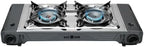GasOne 2-Burner Portable Camp Stove - High Output 15,300 BTU - With Durable Carrying Case, Automatic Ignition, Safety Features, Perfect for Camping, Hiking, Tailgating, and Emergency Preparedness