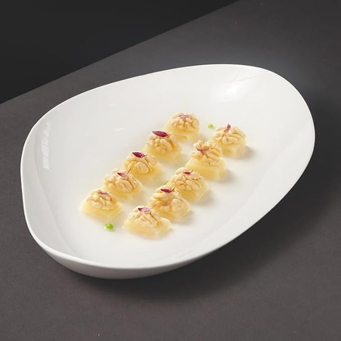 Camping Plates Dinner Plate Hotel Club Dish Plate Irregular Oval Soup Plate Ceramic Cold Dish Plate Home Serving Tableware Decorative Plate