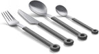 mono Ring Flatware Sets in Black, White, Blue and Grey (Grey, 4pc Set)