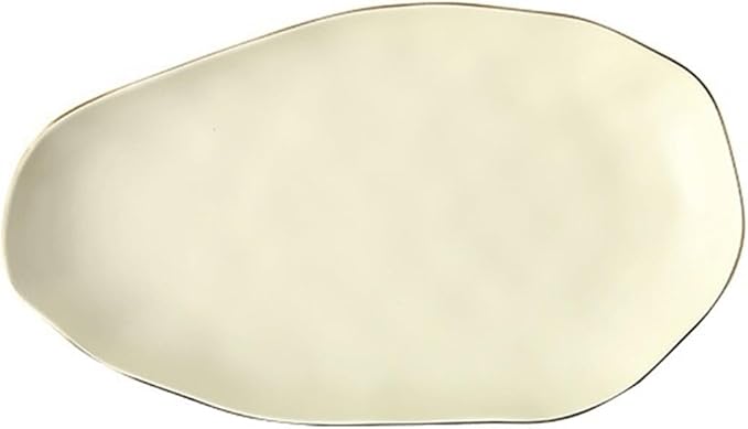 Camping Plates Ceramic Solid Color Dinner Plate Dessert Plate Home Kitchen Irregular Plate Fruit Plate Bread Plate Tableware Decorative Plate(B)