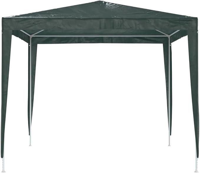 Green Polyethylene and Steel Collapsible Party Tent 8.2x8.2ft, Professional Outdoor Event Shelter with Adjustable Design for Gatherings and Celebrations, Weather Resistant