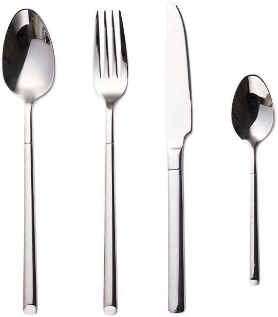 Premium 48-Piece Stainless Steel Cutlery Set - 304 Silverware Flatware for 12, Includes Forks & Spoons, Durable Tableware for Home & Hotel Use