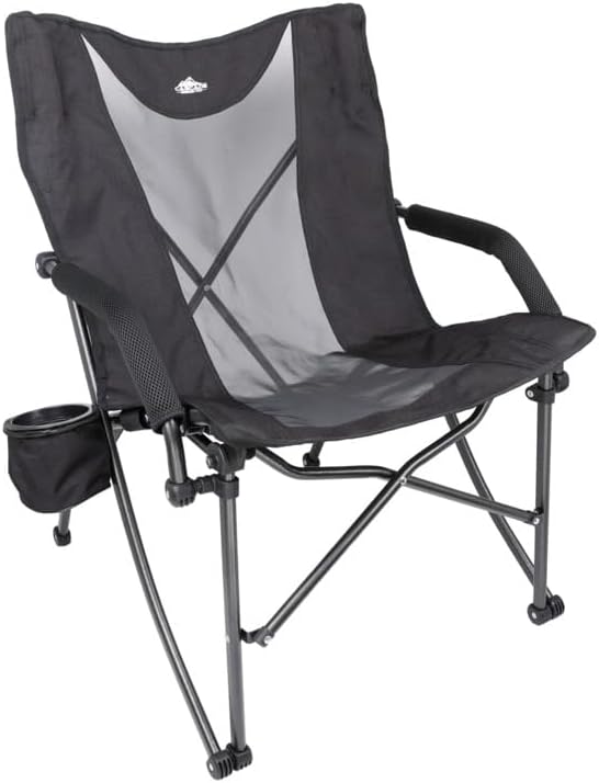 Cascade Mountain Tech Heavy Duty Folding Camp Chair, Black