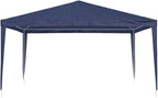 Large Party Tent Blue Polyethylene with Iron Frame, Sturdy Outdoor Shelter for Gatherings, 157.5 x 157.5 Inches, Easy Assembly, Weather-Resistant Fabric, Spacious Canopy