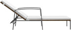 Beach Chair Patio Furniture Outdoor Chairs Camping Chairs Patio Sun Lounger with Cushion Poly Rattan Brown for Patio, Poolside, Beach,Camping