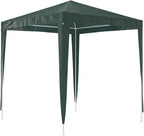 Green PE Canopy Party Tent with Steel Frame 6.6 x 6.6 ft Outdoor Shelter for Events and Gatherings Water-Resistant UV-Resistant Fabric