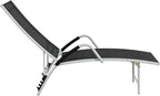 Sun Lounger Textilene and Aluminum Blacktanning Chair Camping Chairs Recliner Patio Suitable for Garden Courtyard