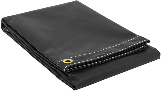 Mytee Products (2 Pack) 10' x 12' Heavy Duty Black 18oz Vinyl Utility Tarp Waterproof, Multipurpose, Cars, Boats, Campers, Pool Cover, Tent