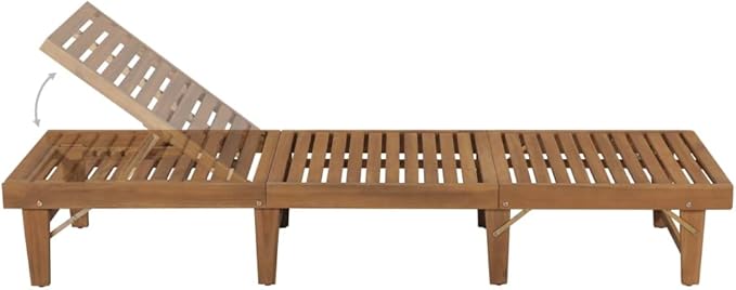 Folding Sun Lounger with Cushion Solid Acacia Woodtanning Chair Camping Chairs Patio Chairs Outdoor Lounge chairsSuitable for Gardens, courtyards