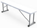 2.75ft Plastic Folding Bench – Lightweight and Portable White Resin with Durable Steel Frame, 33”x8”x16” - (Pack of 1, White, 2.75 Feet)