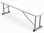 2.75ft Plastic Folding Bench – Lightweight and Portable White Resin with Durable Steel Frame, 33”x8”x16” - (Pack of 1, White, 2.75 Feet)