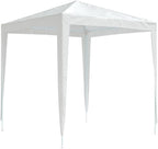 White Polyethylene Party Tent with Iron Frame, 2x2 Meter Outdoor Canopy for Events, Water-Resistant and UV-Resistant, Easy Assembly Shelter for Gatherings