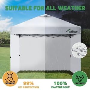 Instant Canopy Tent Sidewalls for 10x10 Pop Up Canopy 210D Waterproof,4 Piece Sidewalls, with Doors,White(4PCS Sidewalls Only, Canopy Tent NOT Included) (Durable Gray, 10 * 10ft 4Pcs)