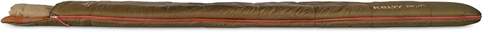 Kelty Wayback Flannel Lined Sleeping Bag, Built in Blanket, Traditional Rectangle Shape, Organic Flannel Cotton Liner, Dual Locking Slide Zips