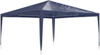 Large Party Tent Blue Polyethylene with Iron Frame, Sturdy Outdoor Shelter for Gatherings, 157.5 x 157.5 Inches, Easy Assembly, Weather-Resistant Fabric, Spacious Canopy