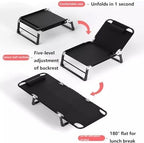 Portable Folding Adult Bed with Detachable Cotton Pad, Heavy Duty Steel Frame Camping Cot for Indoor & Outdoor(185 * 66 * 26CM)