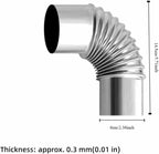 90 Degree Elbow Stove Pipe - 2.36 Inch Diameter Stainless Steel Chimney Flue Extension for Home Camping Wood Stoves Tent Ventilation Accessory‌