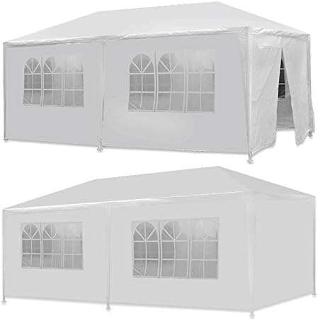 Smartxchoices 10' x 20' Outdoor White Waterproof Gazebo Canopy Tent with Removable Sidewalls Windows Heavy Duty Tent for Party Wedding Events Beach BBQ…