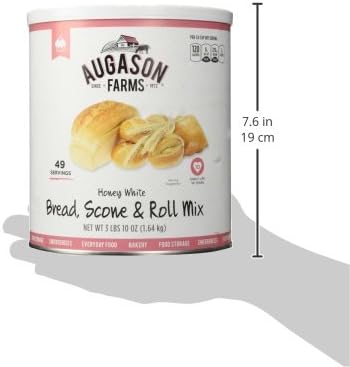 Augason Farms Bread and Roll Mix Can Emergency Food Supply,48 Servings,10 Year Shelf Life - Makes 6 Loaves or 72 Bread Rolls for Prepared Meals Ready to Eat,(Pack of 3)