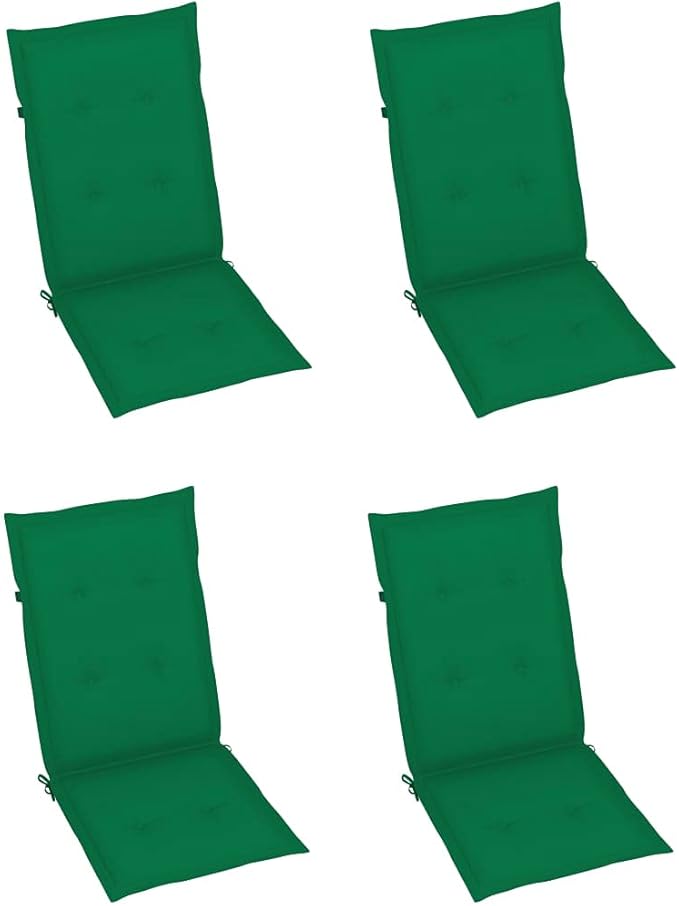 Patio Chairs 4 pcs,Outdoor Folding Chair,Lounge Chair,Portable Camping Chair,Tanning Chairs for Outside,Garden Chair,for Outdoor Patio, Campsite, or Yard, with Green Cushions Solid Teak Wood