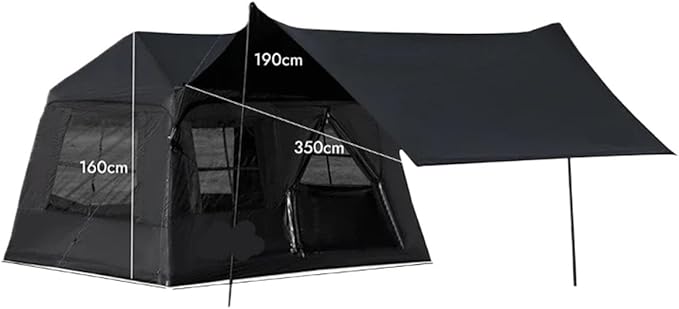 4-5 Person Outdoor Camping Awning Tent - Quick Open Waterproof Anti-UV Beach Fishing Picnic Park Family Shade Tent