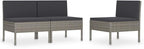 Patio Chairs 3 pcs with Cushions Poly Rattan ,Garden Chairs,Furniture Set,Outdoor Chairs,Lawn Chairs,Balcony Chairs,Study Chair,Camping Chair,for Dining Room,Living Room,Study Room,Garden,Gray
