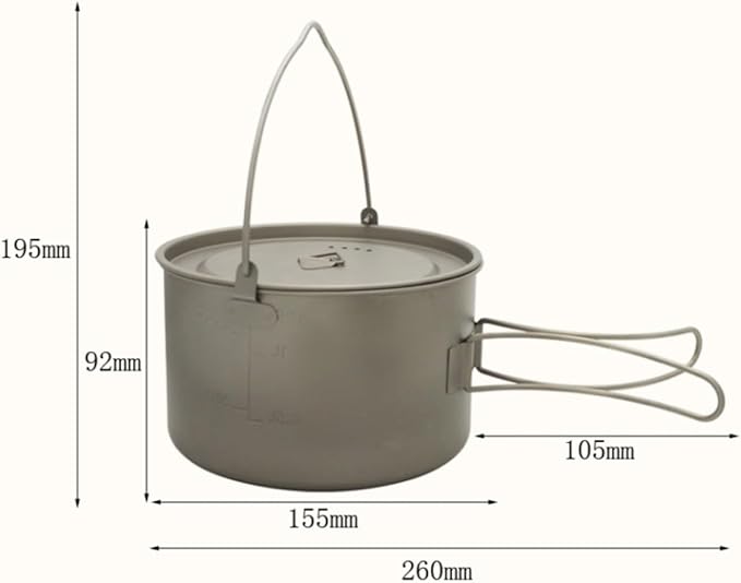Camping Campfire Utensils, Outdoor Picnic Camping Cookware Tableware Pot Set Foldable Handle Portable Pan Frying Backpacking Gear
