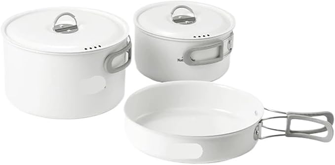 Ceramic Non-Stick Set of Pots Camping Cookware Kit Outdoor Frying Pan Kettle Picnic Tableware Kitchen Utensils