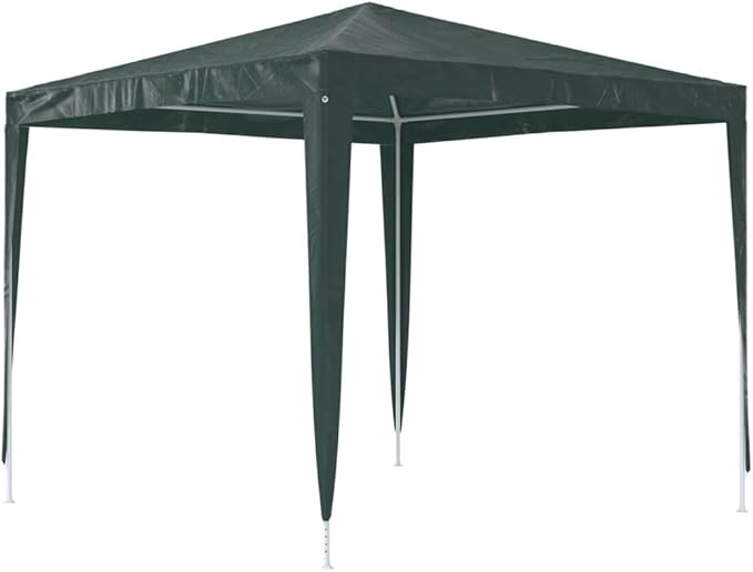 Green Polyethylene and Steel Collapsible Party Tent 8.2x8.2ft, Professional Outdoor Event Shelter with Adjustable Design for Gatherings and Celebrations, Weather Resistant
