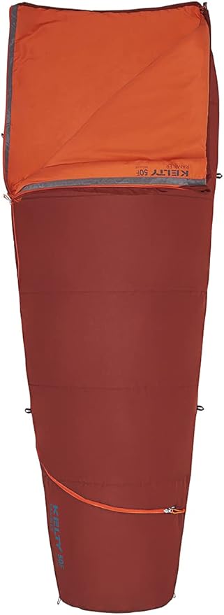 Kelty Rambler 50 Degree Synthetic CloudLoft Insulated Sleeping Bag, Unzips Completely to A Blanket, Anti-Snag Zipper & More