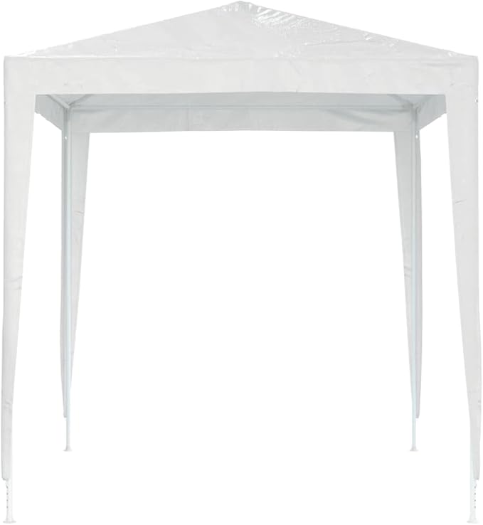 White Polyethylene Party Tent with Iron Frame, 2x2 Meter Outdoor Canopy for Events, Water-Resistant and UV-Resistant, Easy Assembly Shelter for Gatherings