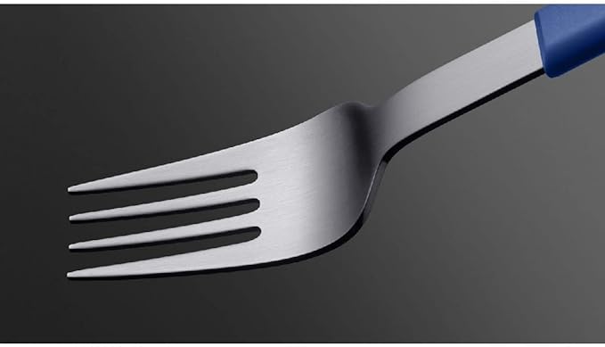 mono Ring Flatware Sets in Black, White, Blue and Grey (Blue, 4pc Set)