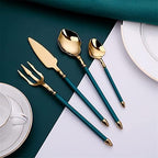 Cutlery Set Tableware Silverware Stainless Steel Handle,Stainless Steel Cutlery Sets Flatware Sets Knife Fork Spoon Mixed Cutlery Sets Western Dinnerware Camping Travel P