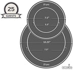 " OCCASIONS " 50 Plates Pack (25 Guests)-Wedding Party Disposable Plastic Plate Set -25 x 10.25'' Dinner + 25 x 7.5'' Salad & Dessert plates (Scalloped in White/Blush & Gold)
