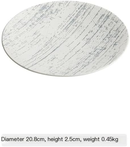 Camping Plates Ceramic Dinner Plate Nordic Simple Western Home Hotel Tableware Cold Dish Decorative Plate(8.3inch)