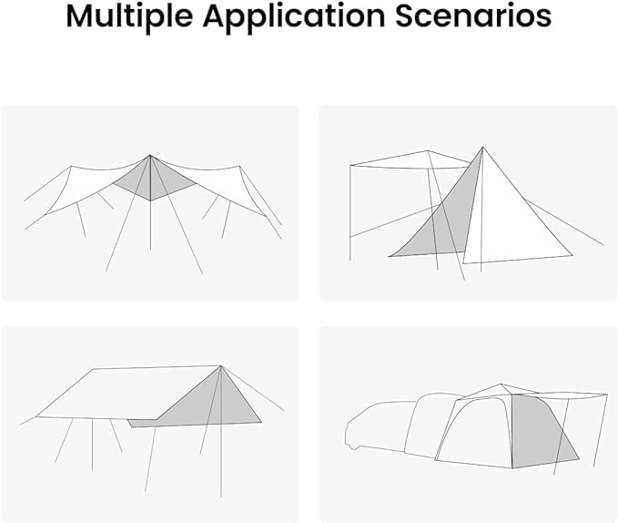 S'More Glamping Tent with Porch, 2/3/4/5/6 Person Durable Weatherproof Camping Tent, Large Family Tent with Room Divider, Easy Setup Tent with Screen Room