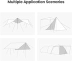S'More Glamping Tent with Porch, 2/3/4/5/6 Person Durable Weatherproof Camping Tent, Large Family Tent with Room Divider, Easy Setup Tent with Screen Room