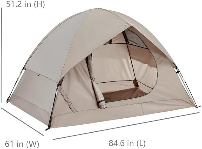 Spacious Waterproof 2/4 Person 4-Season Tent with Big Rain Fly – Versatile Outdoor Camping Tent for Hiking, Backpacking, and Festivals – Easy Setup & Durable Design