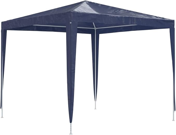 Large Outdoor Party Tent 25x25 ft, Blue Polyethylene with Iron Frame for Shade and Shelter, UV Resistant Water Resistant Materials, Easy Assembly for Events and Gatherings