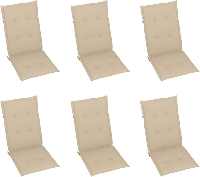 Folding Patio Chairs 6 pcs with Cushions Solid Acacia Wood Balcony Chairs Camping Chair Accent Chair Outdoor Chairs for Bedroom Dining Outdoor Patio