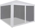 Pemberly Row 9.8' x 9.8' Party Tent, White PE Roof, Heavy-Duty Steel Frame, UV & Water Proof, 4 Mesh Sidewalls with Zipped Entrance, Outdoor Canopy for Events, Weddings, BBQs, Festivals
