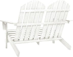 2-Seater Patio Adirondack Chair,Outdoor Chairs,Leisure Chair,Reception Chair,Garden Chair,Decorative Chair,Camping Chair,Conversation Chair,for Patio,Balcony,Party,Solid Wood Fir White
