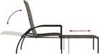 Camping Chairs Beach Chair Patio Furniture Outdoor Chairs Sun Lounger with Footrest PE Rattan Gray for Sunbathing, Camping, Pool, Beach, Patio