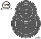 " OCCASIONS " 240 Plates Pack,(120 Guests) Premium Wedding Party Disposable Plastic Plates Set -120 x 10.25'' Dinner + 120 x 7.5'' Salad/Dessert (Scalloped in White/Blush & Gold)