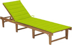 Folding Sun Lounger with Cushion Solid Acacia Woodtanning Chair Camping Chairs Patio Chairs Outdoor Lounge chairsSuitable for Gardens, courtyards