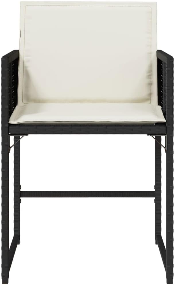Patio Chair Black and Cream White Patio Furniture Camping Chair Outdoor Seating for Deck Garden