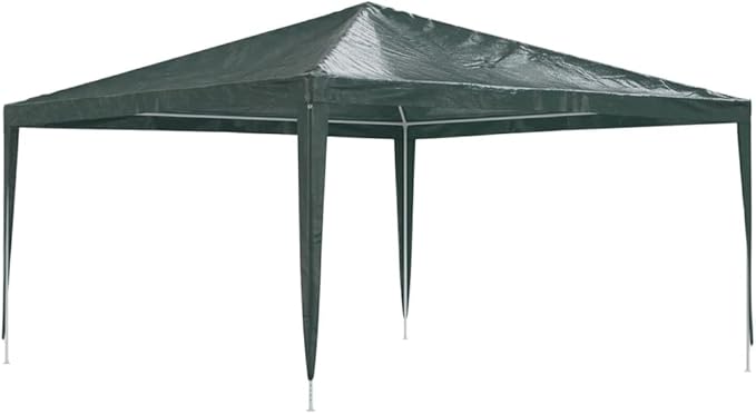 13x13 ft Green Professional Party Tent, Portable Outdoor Shelter for Gatherings, UV-Resistant Polyethylene Material, Water-Resistant Design, Easy Setup with Powder-Coated