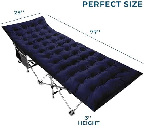 Zento Camping Cot Mattress Foam Pad for Adults – Thick Soft Ultra Comfort Sleeping Pad for Traveling Hiking Outdoor or Indoor Use – Lightweight Easy to Carry Foldable Waterproof Adult Cot Mattress