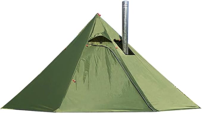 DANCHEL OUTDOOR Backpacking Hot Tent with Stove Jack, 4 Season Lightweight Tipi Tent for 2/4/6 Person Winter Camping Hunting, 10.5FT-16.4FT